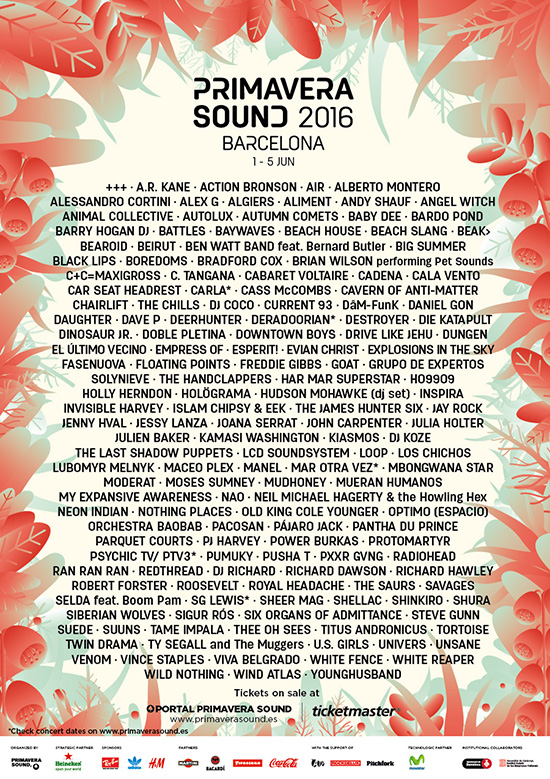 Primavera Sound 2016 - Line Up